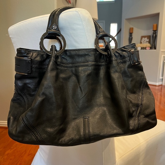 Kenneth Cole Black Leather Shoulder Bag - Picture 1 of 5